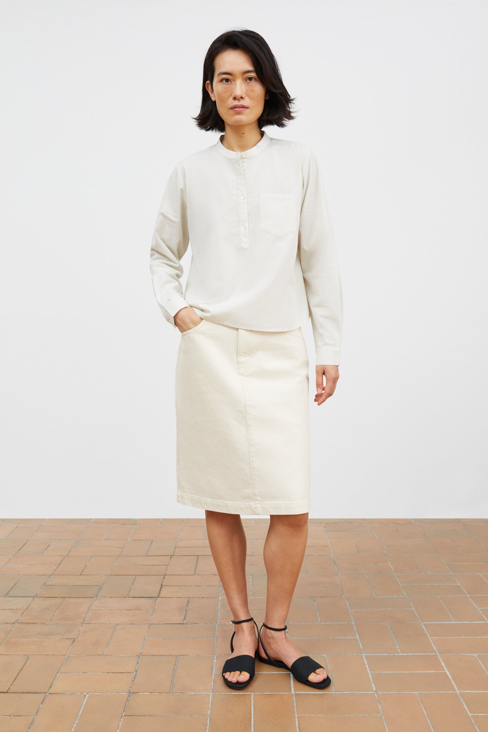 Skall Studio Agnes shirt Shirt Light blue/White stripe