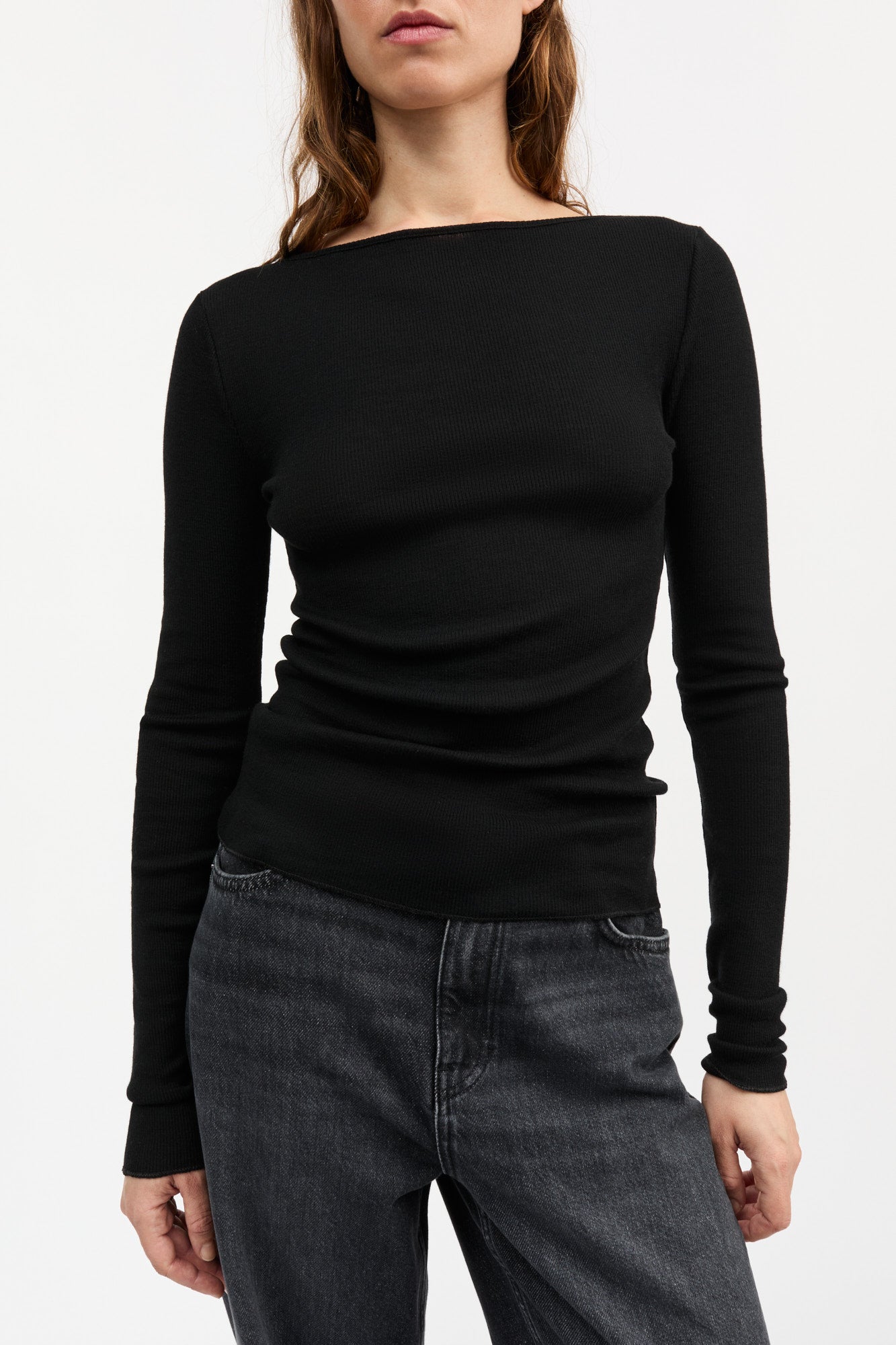 Skall Studio Amy wide neck blouse Blouse Black