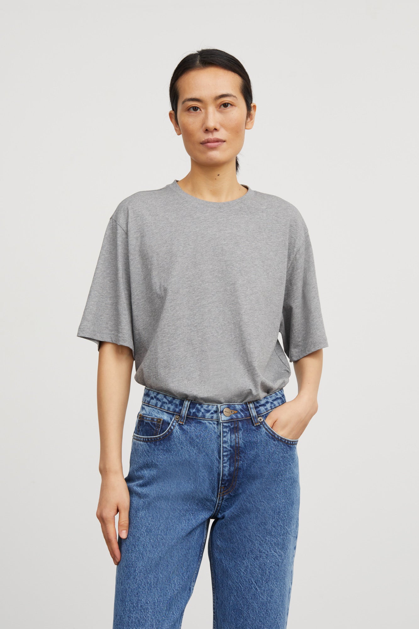 Skall Studio Andy oversize tee T-shirt Mid grey mélange