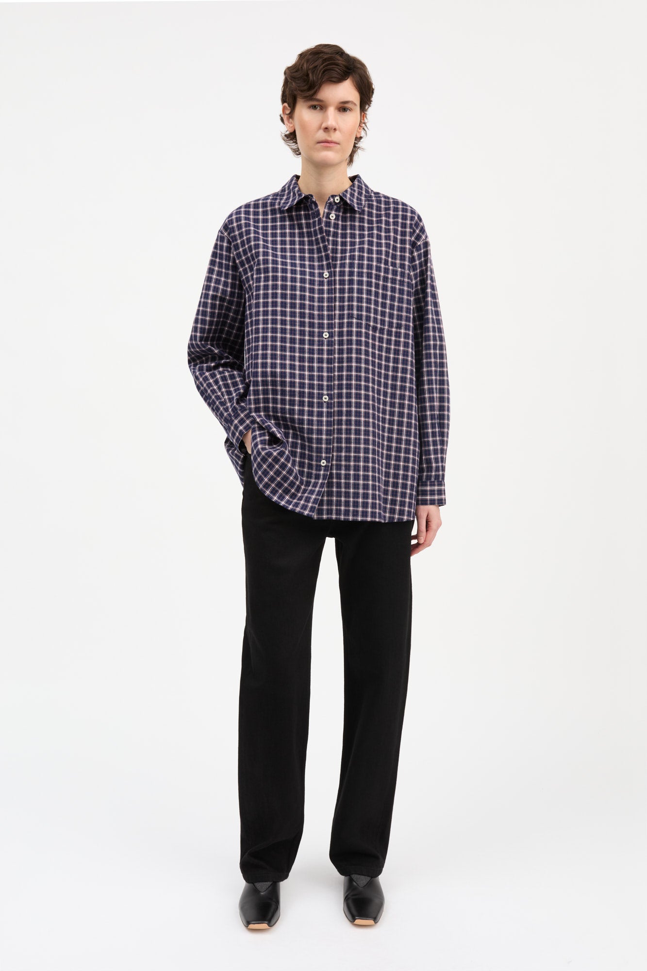 Skall Studio Edgar shirt Shirt Navy/White/Red check