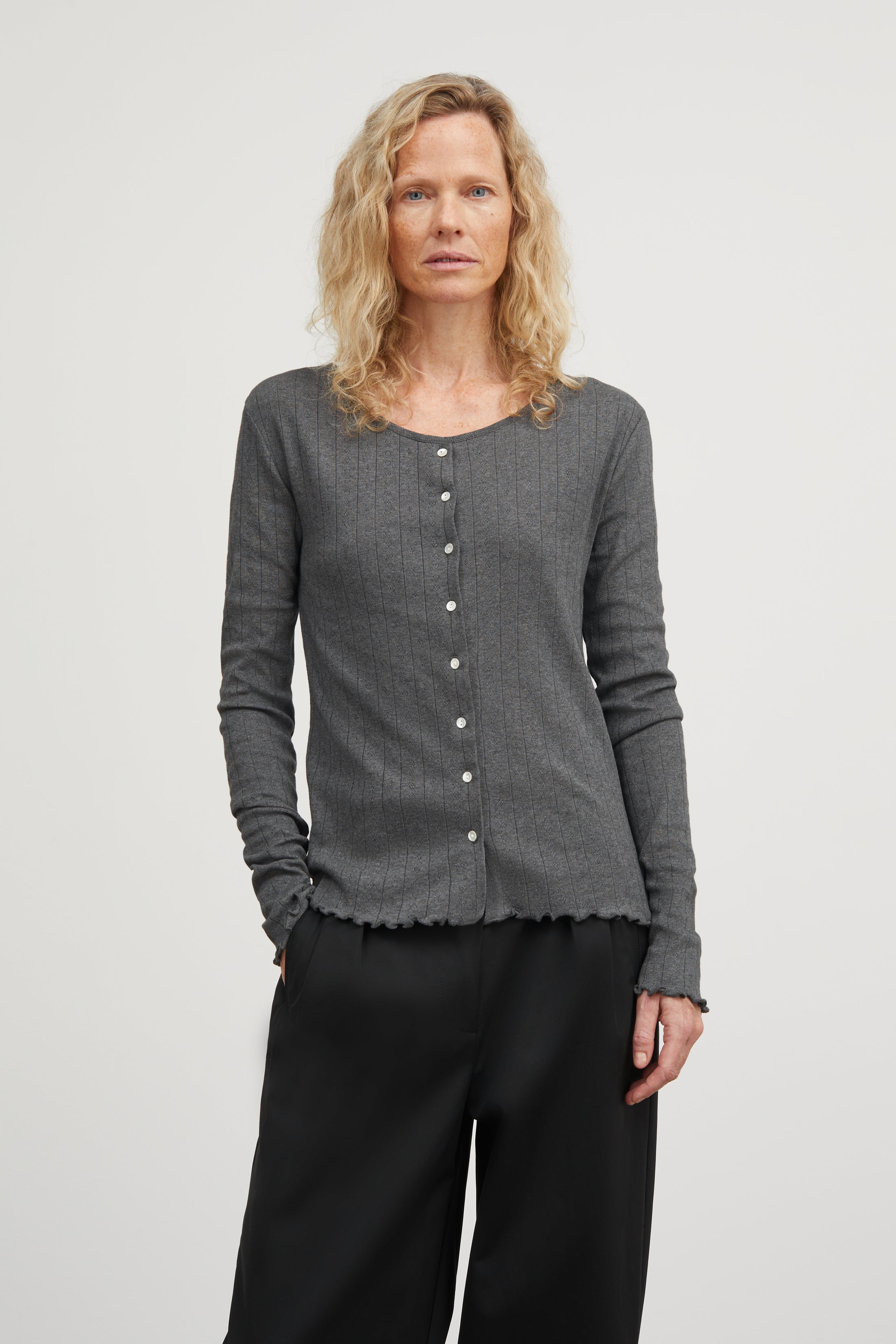 Skall Studio Edie cardigan Cardigan Dark grey melange