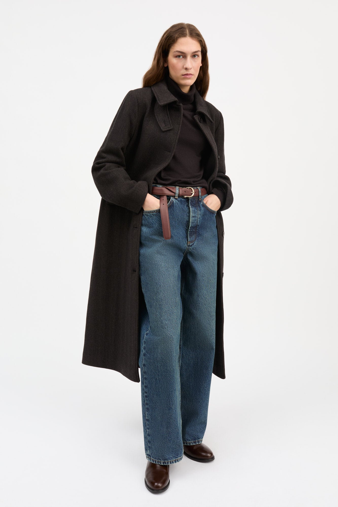 Skall Studio Ernest coat Coat Brown herringbone