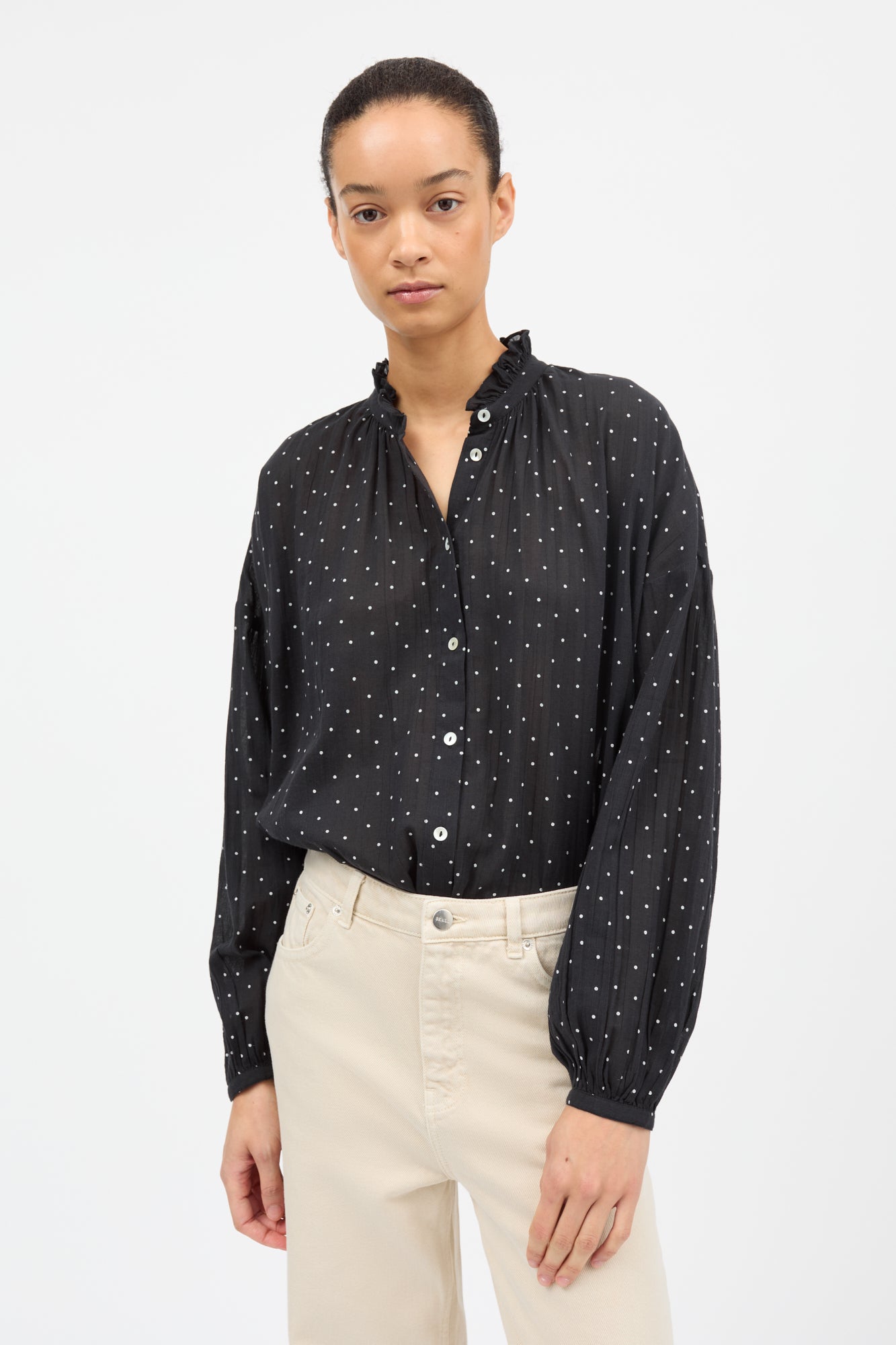 Skall Studio Hannah shirt Shirt Black/White dot