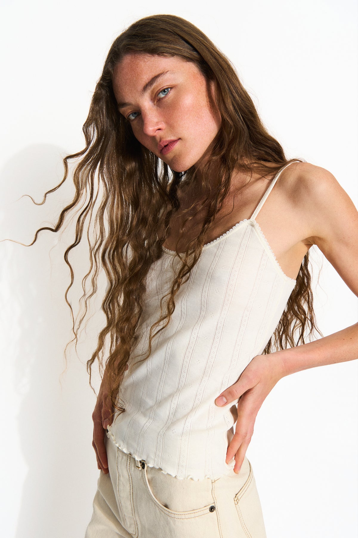 Skall Studio June singlet Top Ecru