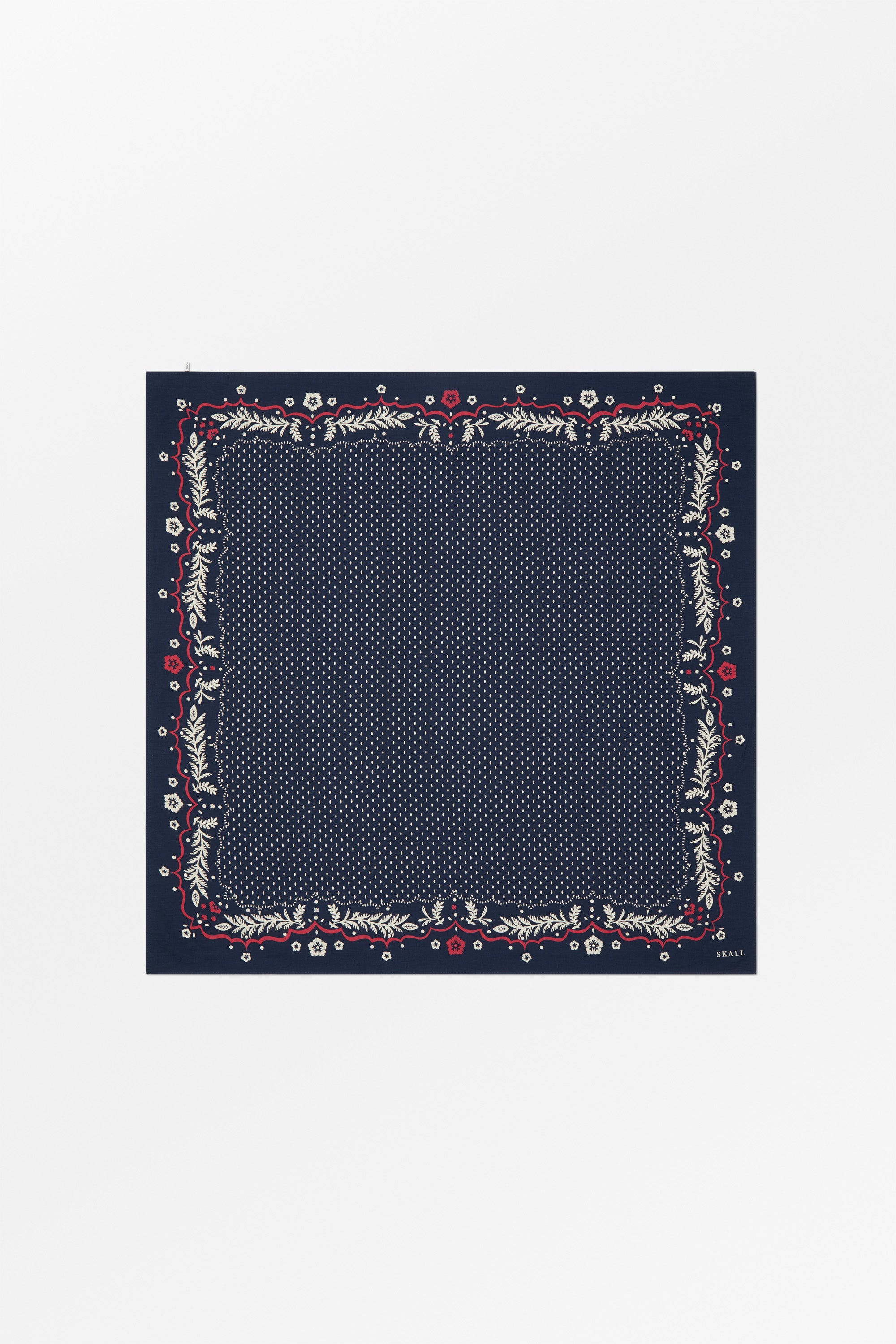 Skall Studio Juniper big scarf Scarf Navy/Red/Ecru