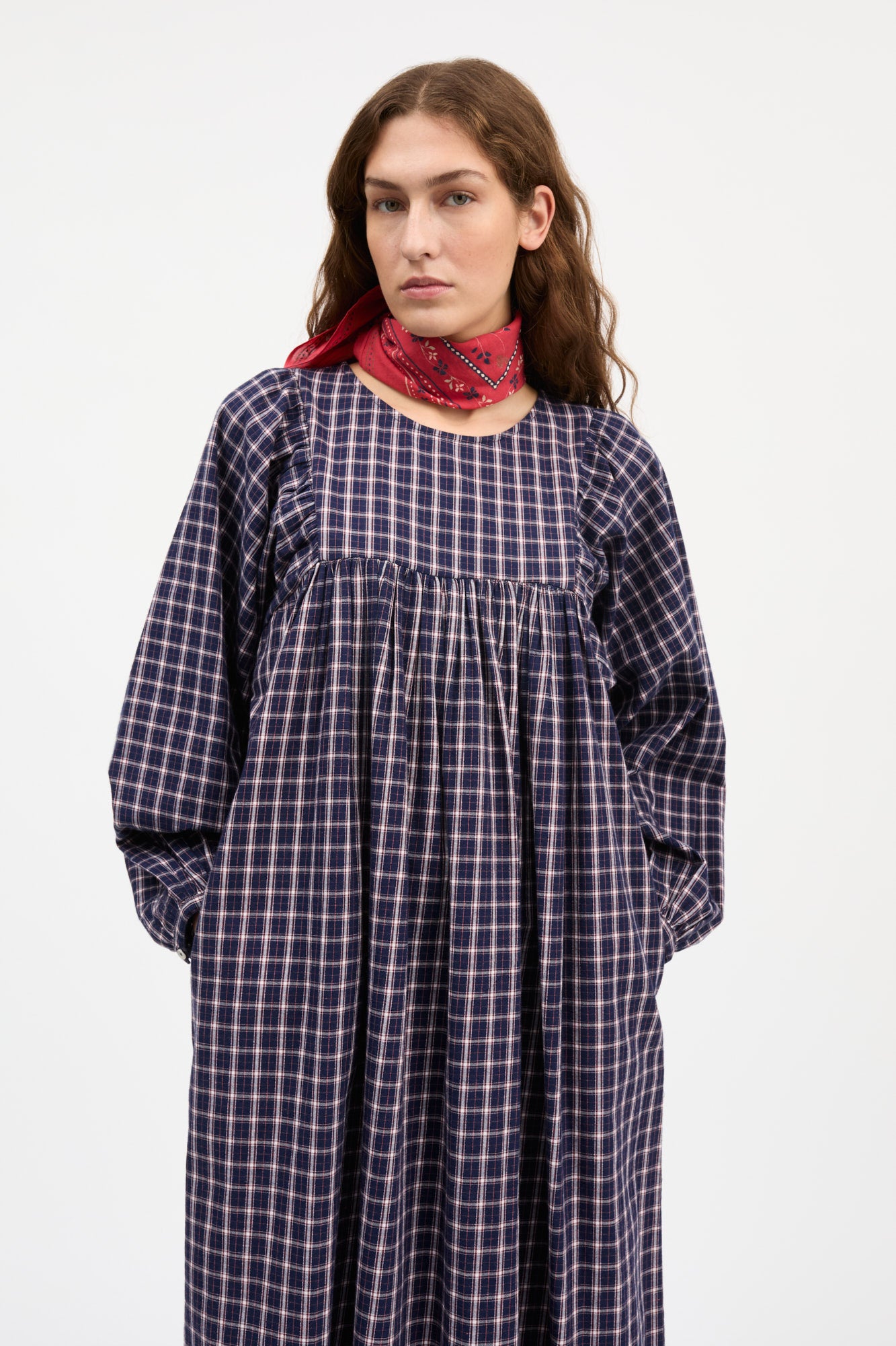 Skall Studio Leili dress Dress Navy/White/Red check