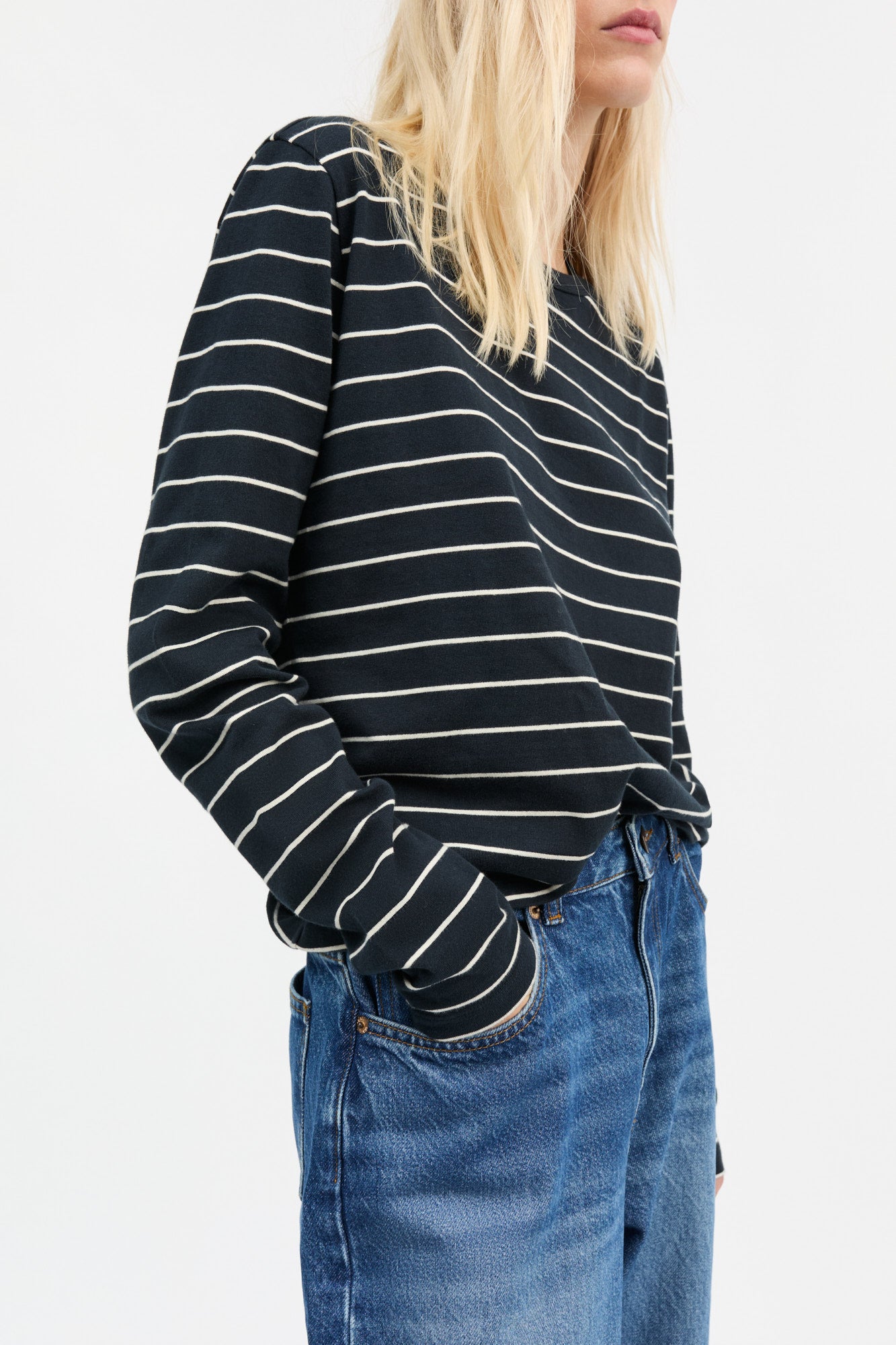 Skall Studio Loui blouse Blouse Navy/White stripe