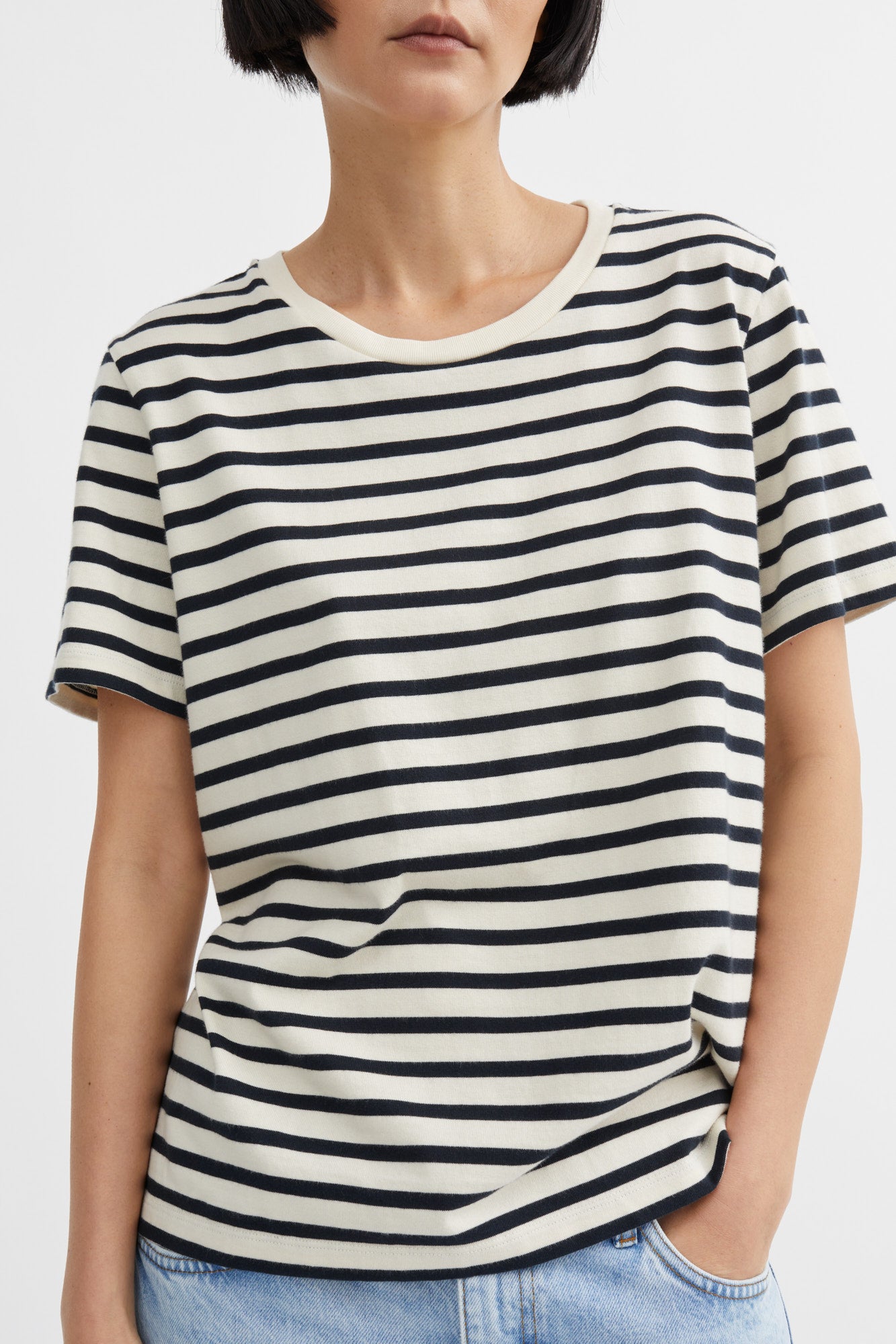 Skall Studio Loui regular tee T-shirt Dark navy/White stripe