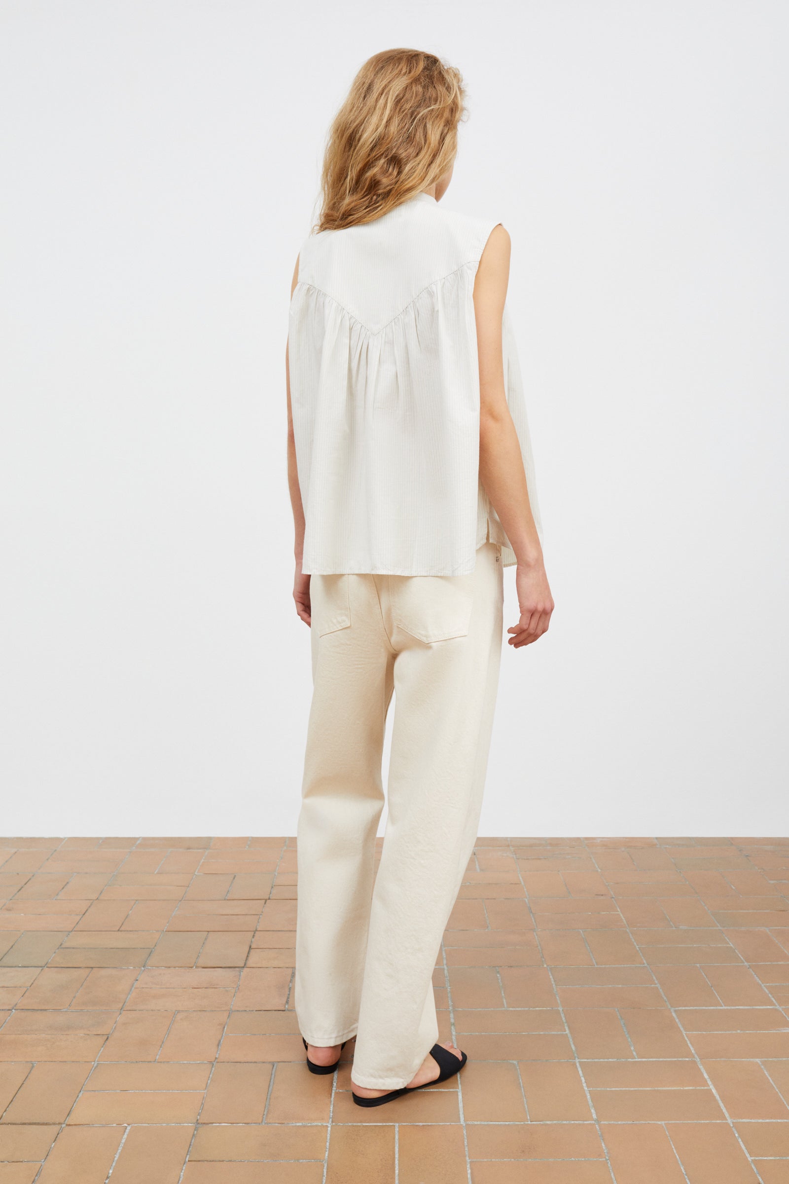 Skall Studio Louise top Top Light blue/White stripe