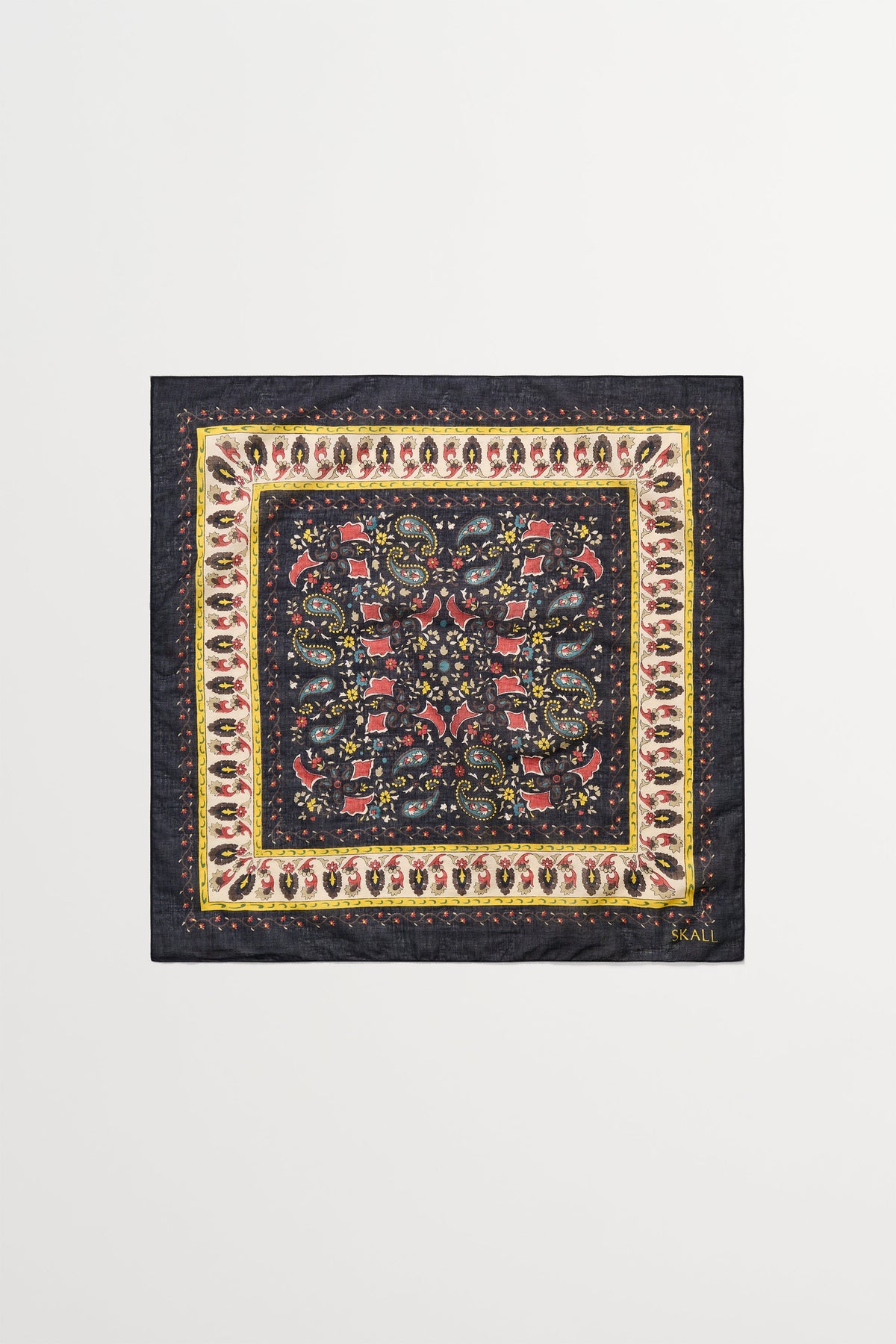 Skall Studio Mafalda scarf 50x50 Scarf Black/Beige Kalamkari