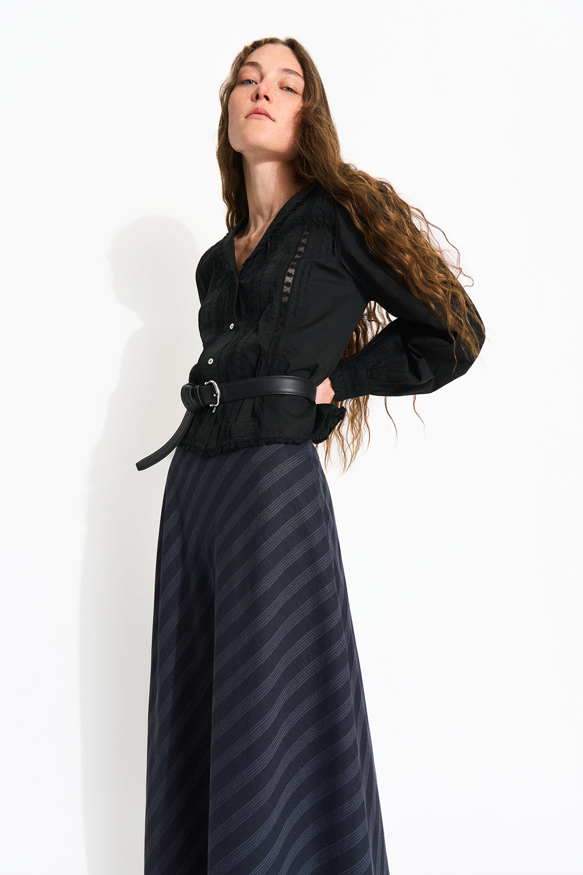 Skall Studio Mila skirt Skirt Navy pinstripe