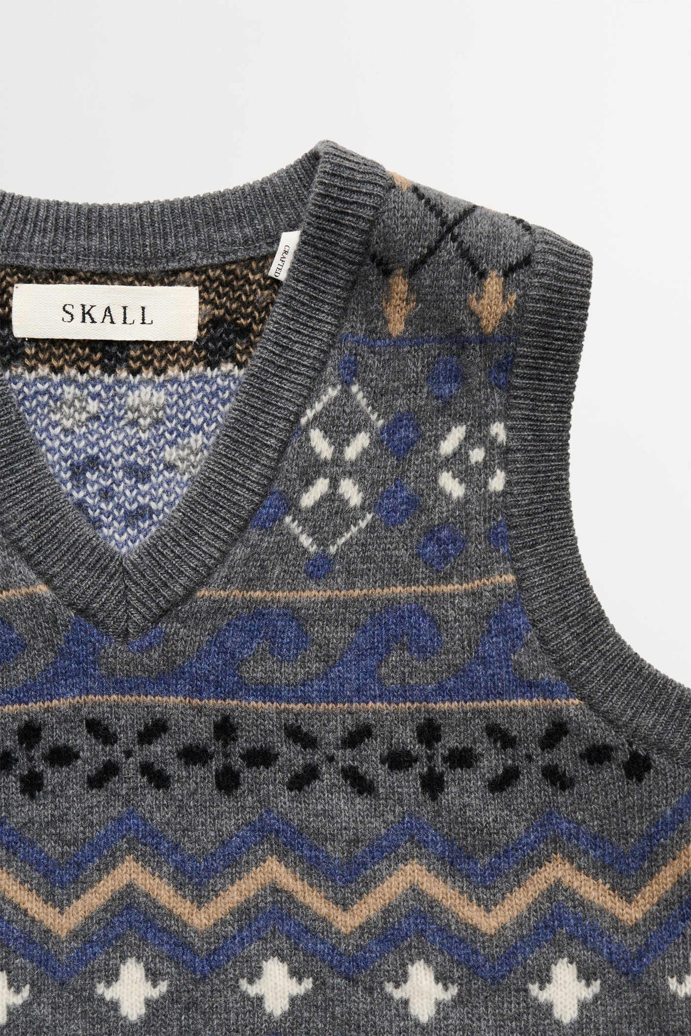 Skall Studio Misty vest Vest Grey jacquard