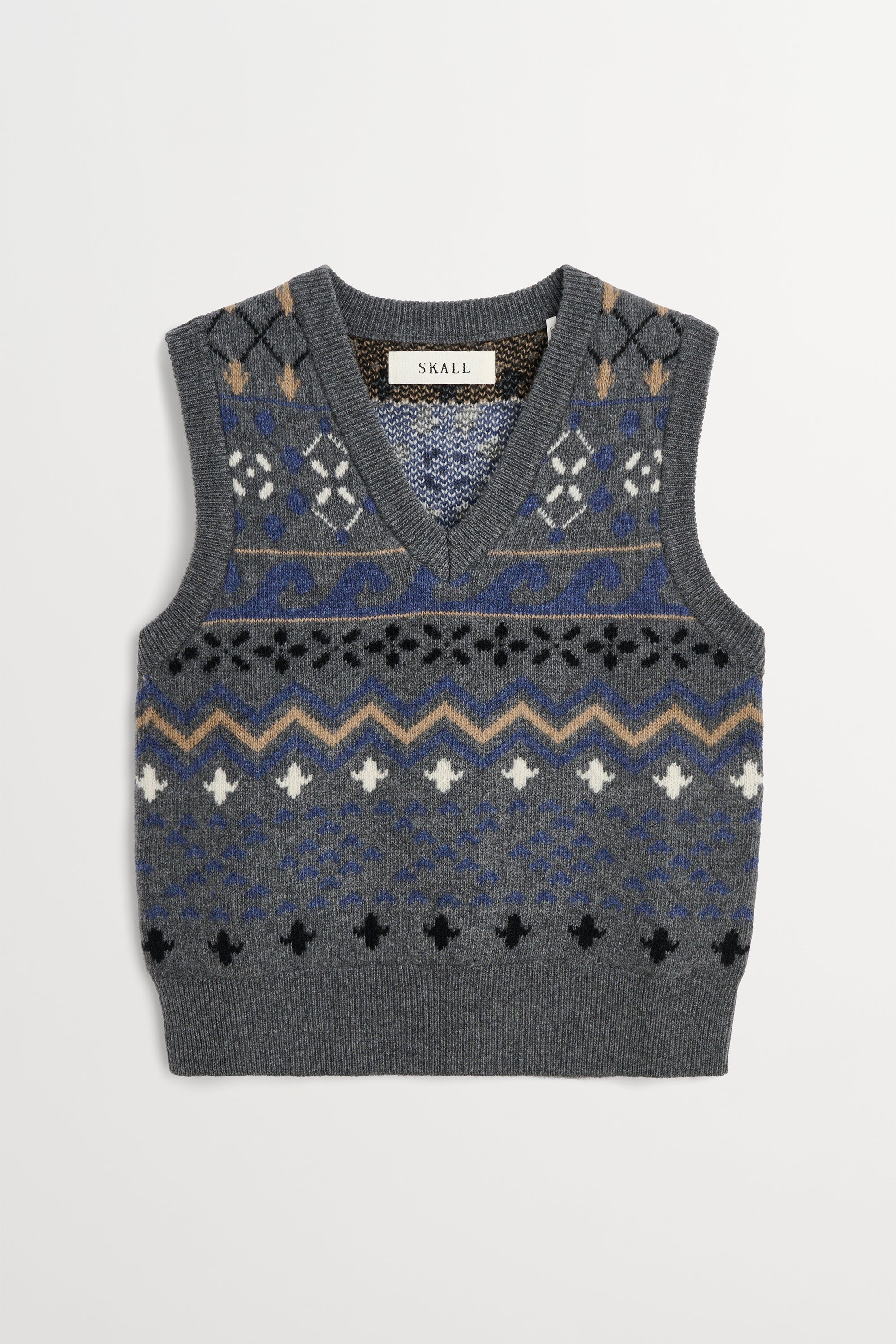 Skall Studio Misty vest Vest Grey jacquard