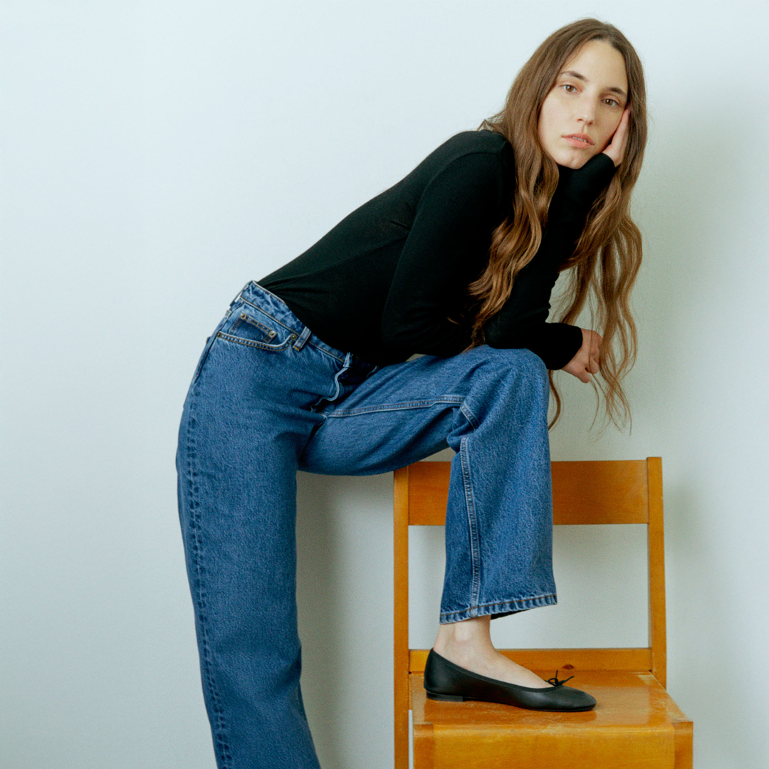 Maddy straight jeans - Washed mid blue