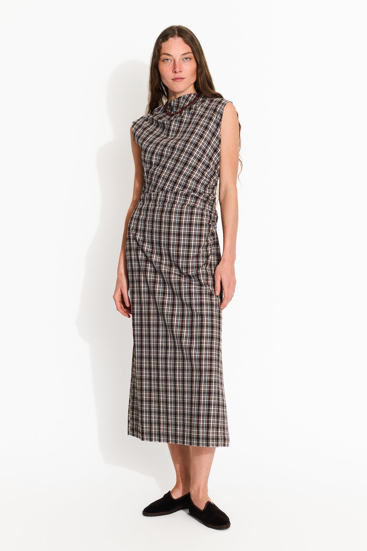 Skall Studio Sahara dress Dress Brown/Blue check