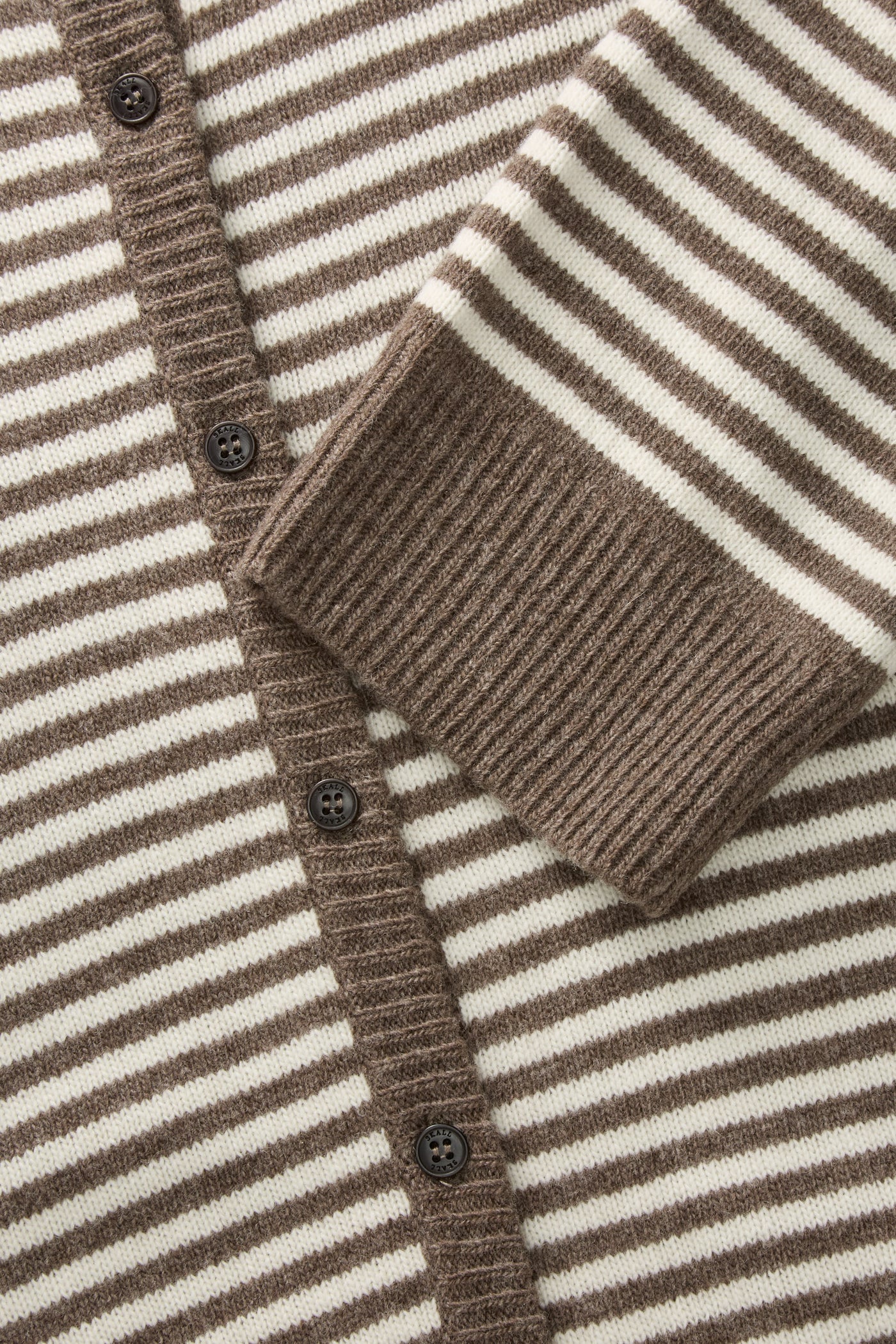 Skall Studio Senna cardigan Cardigan White/Brown mélange stripe