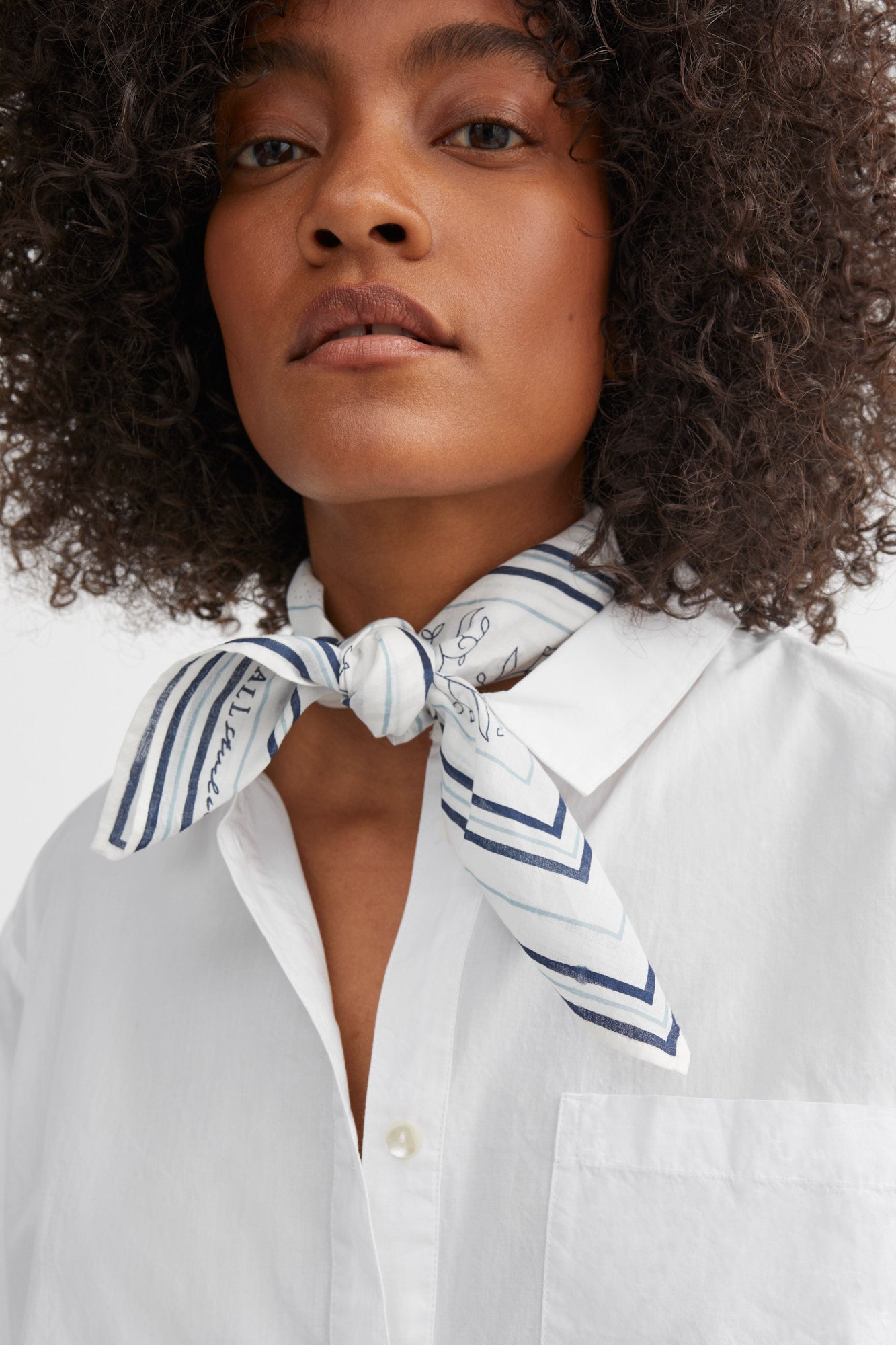 Skall Studio Skall classic scarf 55x55 Scarf Light cream/Blue