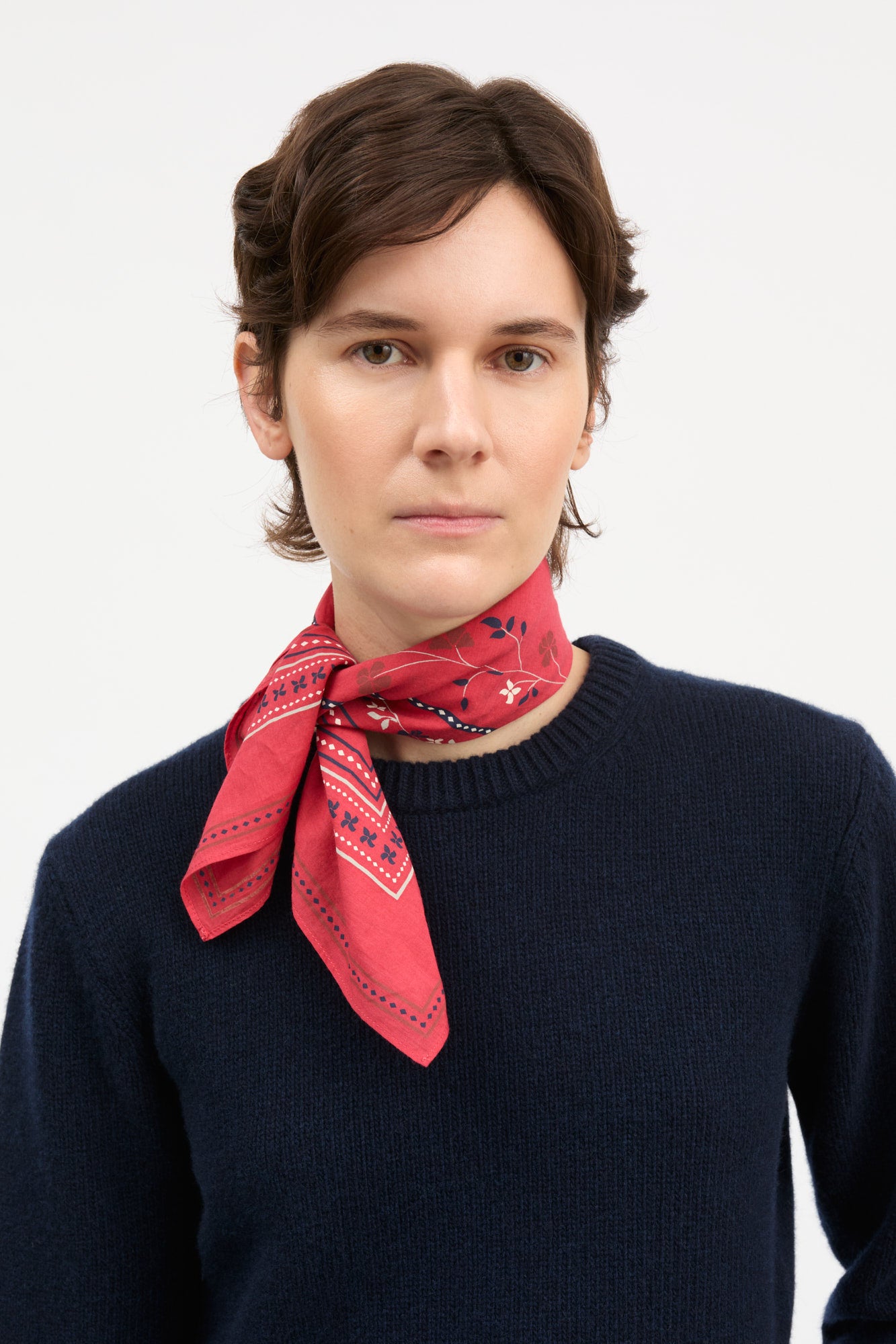 Skall Studio Skall floral scarf 55x55 Scarf Faded red