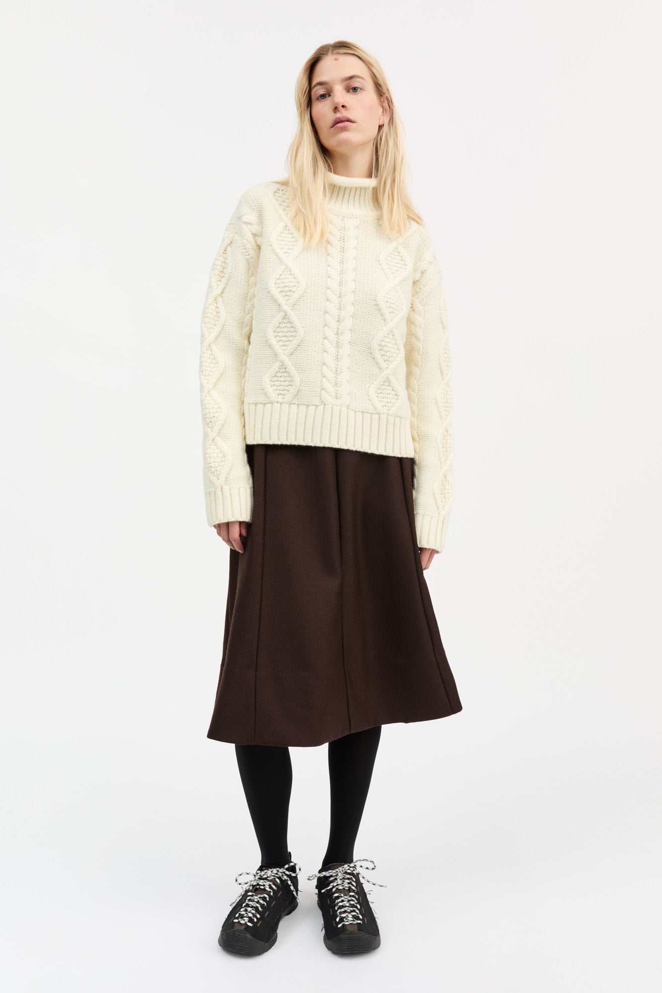 Skall Studio White sun O-neck jumper Jumper Ecru